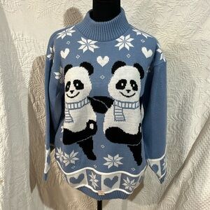 Vintage‎ Private Eyes panda sweater, size small
